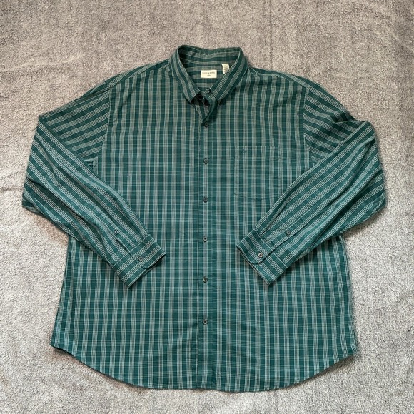 Dockers Other - Dockers Mens XXL Green Plaid Long Sleeve Button Down Shirt Pocket Cotton Blend